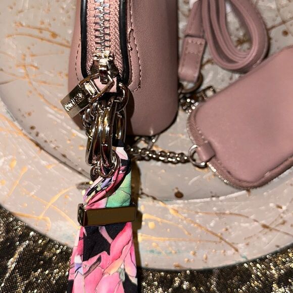 Steve Madden Mauve Faux Leather Mini Crossbody Purse w/ an accessory pouch - Picture 7 of 12